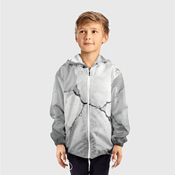 Ветровка с капюшоном детская Растрескавшийся бетон, цвет: 3D-белый — фото 2