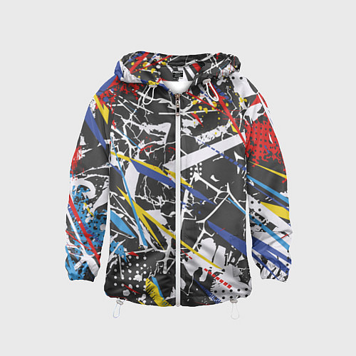 Детская ветровка Дизайнерская абстракция / 3D-Белый – фото 1