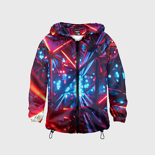 Детская ветровка Неоновые трубки / 3D-Черный – фото 1