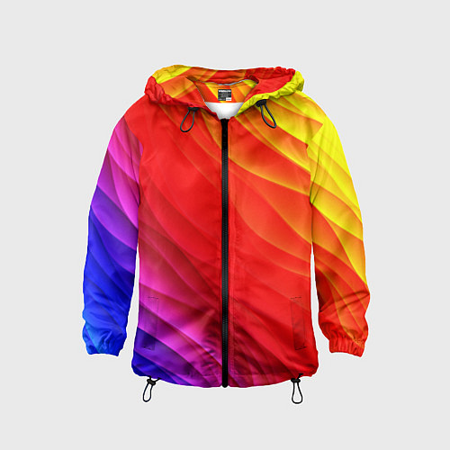 Детская ветровка Абстрактные волны текстура / 3D-Черный – фото 1