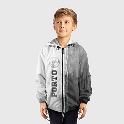 Ветровка с капюшоном детская Porto - white gradient по-вертикали, цвет: 3D-черный — фото 2
