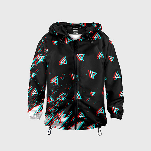 Детская ветровка Linkin park glitch patern / 3D-Черный – фото 1