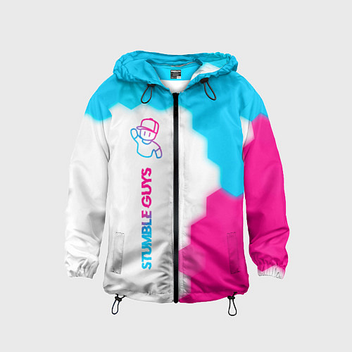 Детская ветровка Stumble Guys neon gradient style по-вертикали / 3D-Черный – фото 1