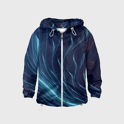 Детская ветровка Линии абстрактные неоновые / 3D-Белый – фото 1