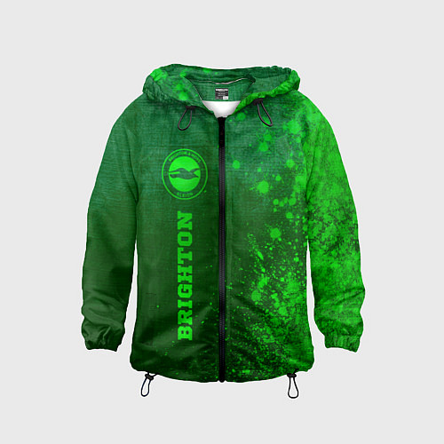 Детская ветровка Brighton - green gradient по-вертикали / 3D-Черный – фото 1