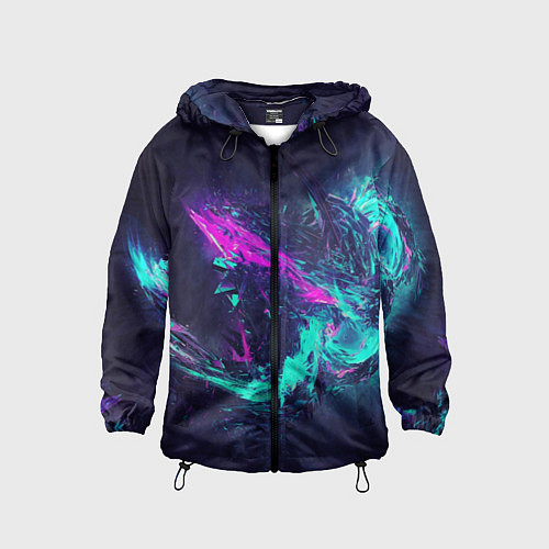 Детская ветровка Неоновые краски абстракция / 3D-Черный – фото 1