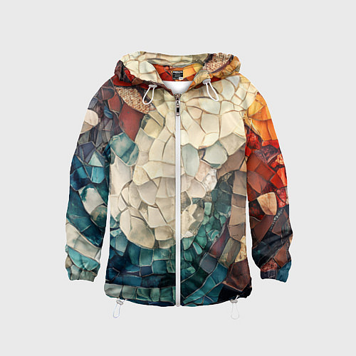 Детская ветровка Мозаика в виде плитки / 3D-Белый – фото 1