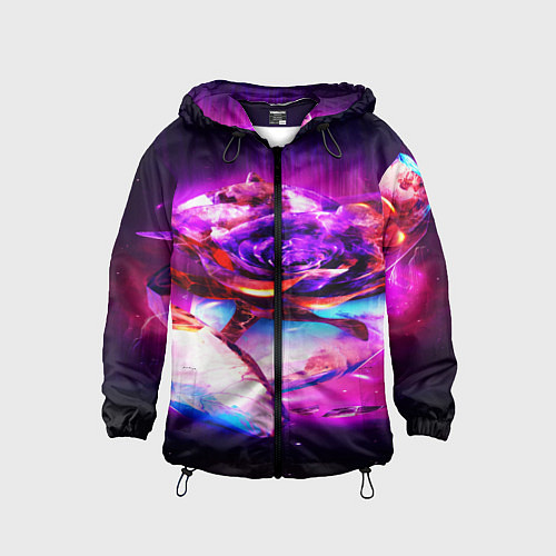 Детская ветровка Неоновые абстракция краски / 3D-Черный – фото 1