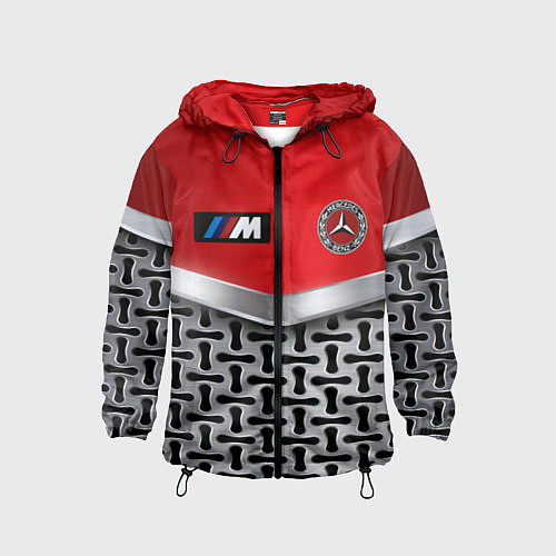 Детская ветровка BMW x mercedes texture / 3D-Черный – фото 1