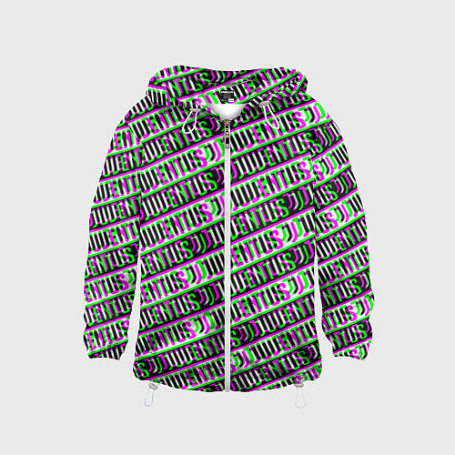 Детская ветровка Juventus glitch pattern / 3D-Белый – фото 1