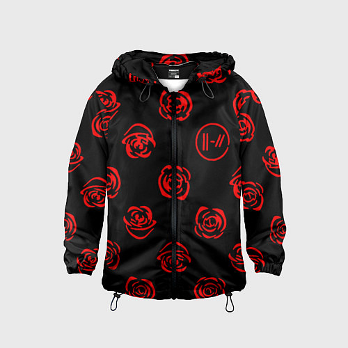 Детская ветровка Twenty one pilots rose pattern / 3D-Черный – фото 1