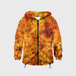 Ветровка с капюшоном детская Весь в огне, цвет: 3D-черный