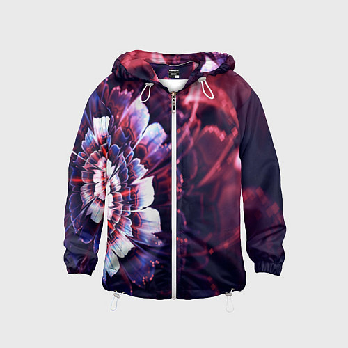 Детская ветровка Фрактальный цветок абстракция / 3D-Белый – фото 1