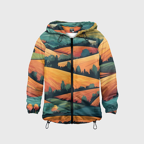 Детская ветровка Поля луга / 3D-Черный – фото 1