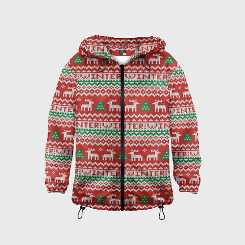 Детская ветровка Deer christmas pattern / 3D-Черный – фото 1