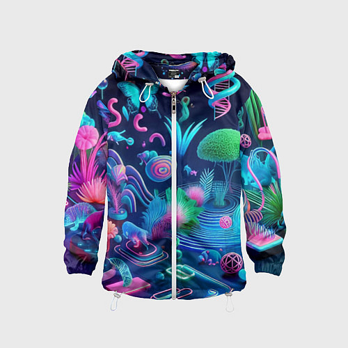 Детская ветровка Фантастическая абстрактная композиция - сюрреализм / 3D-Белый – фото 1