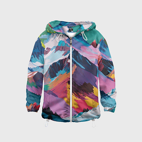 Детская ветровка Горы краски / 3D-Белый – фото 1