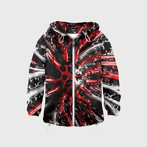 Детская ветровка Красно-белая инфекция / 3D-Белый – фото 1