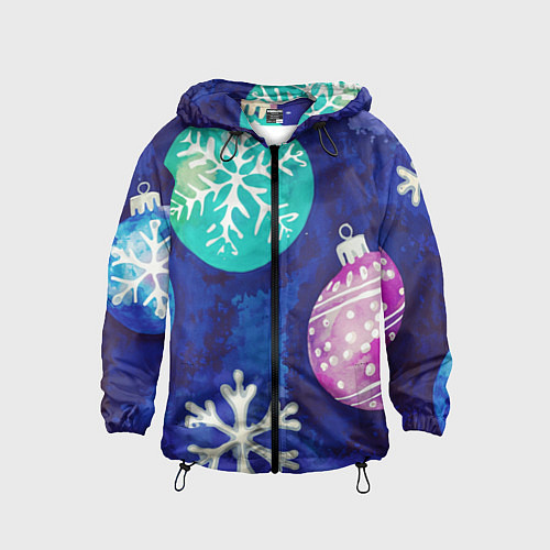 Детская ветровка Новогодний узор / 3D-Черный – фото 1