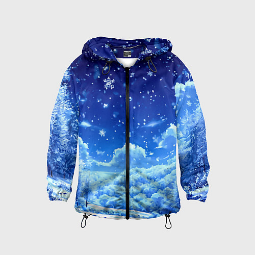 Детская ветровка Заснеженный лес / 3D-Черный – фото 1
