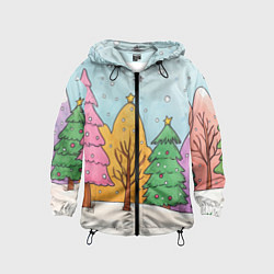 Детская ветровка Разноцветные елочки и деревья