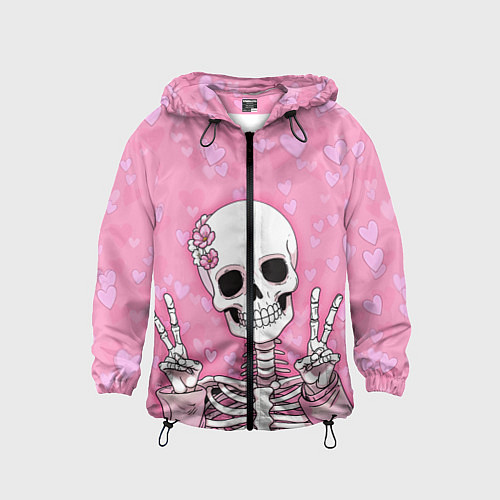 Детская ветровка Скелет-милашка / 3D-Черный – фото 1