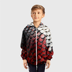 Ветровка с капюшоном детская Змеиная броня, цвет: 3D-белый — фото 2