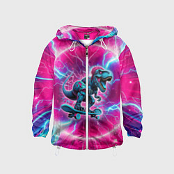 Детская ветровка Cyber tyrannosaurus is a cool skateboarder