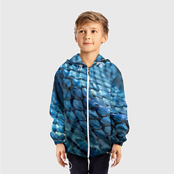Ветровка с капюшоном детская Голубая кожа змеи, цвет: 3D-белый — фото 2
