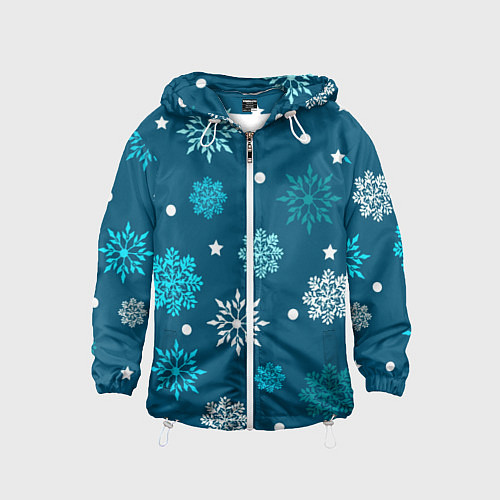 Детская ветровка Резные снежинки / 3D-Белый – фото 1