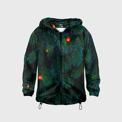 Детская ветровка Еловые ветви / 3D-Черный – фото 1