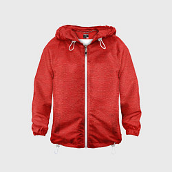Ветровка с капюшоном детская Красная кожаная текстура, цвет: 3D-белый