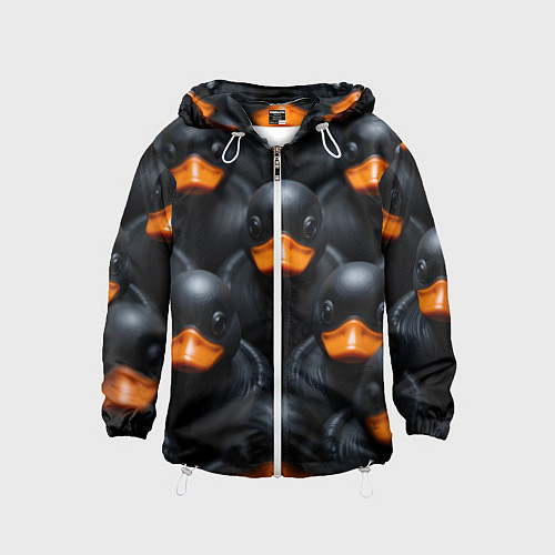 Детская ветровка Черные уточки / 3D-Белый – фото 1