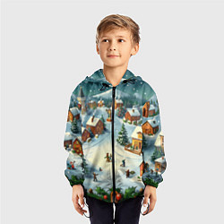 Ветровка с капюшоном детская Каникулы нового года, цвет: 3D-черный — фото 2