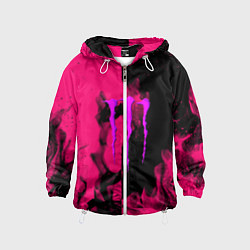 Детская ветровка Monster energy fire pink