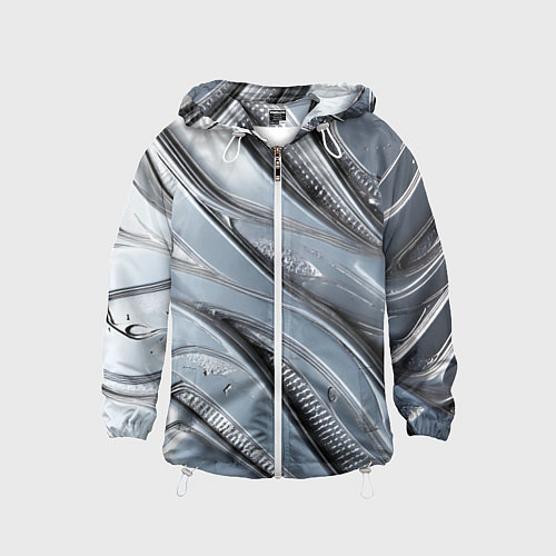 Детская ветровка Полированный металл серебряный / 3D-Белый – фото 1