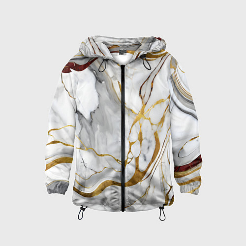 Детская ветровка Жёлто-белый мрамор / 3D-Черный – фото 1