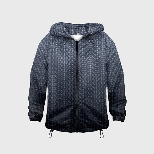 Детская ветровка Тёмный серо-синий градиент текстурированный с узор / 3D-Черный – фото 1