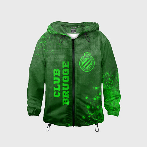 Детская ветровка Club Brugge - green gradient вертикально / 3D-Черный – фото 1
