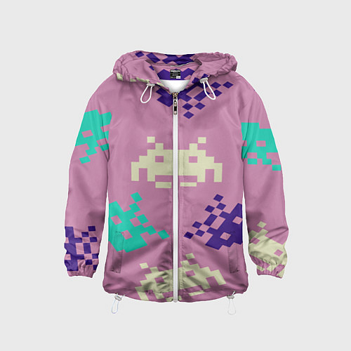 Детская ветровка Пиксели фильтр / 3D-Белый – фото 1