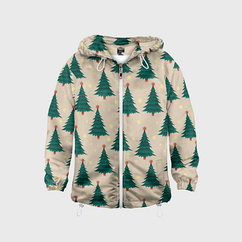 Детская ветровка Новогодняя ель / 3D-Белый – фото 1