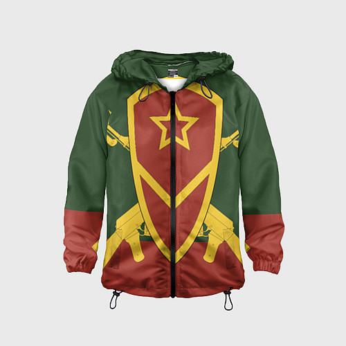 Детская ветровка Мотострелковые войска: герб со щитом / 3D-Черный – фото 1