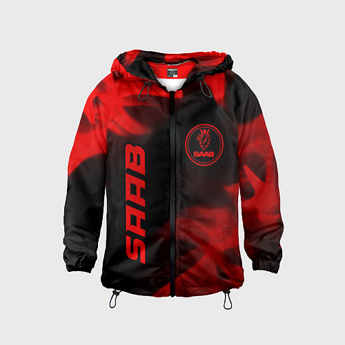 Детская ветровка Saab - red gradient вертикально / 3D-Черный – фото 1