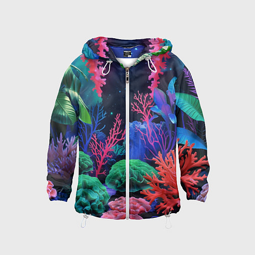 Детская ветровка Подводный мир с кораллами / 3D-Белый – фото 1