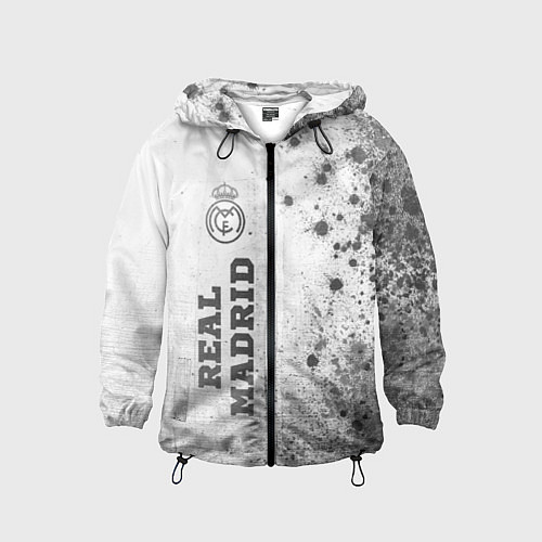 Детская ветровка Real Madrid - white gradient по-вертикали / 3D-Черный – фото 1