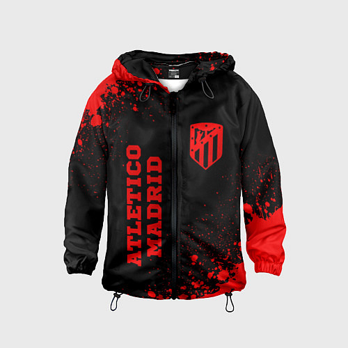 Детская ветровка Atletico Madrid - red gradient вертикально / 3D-Черный – фото 1