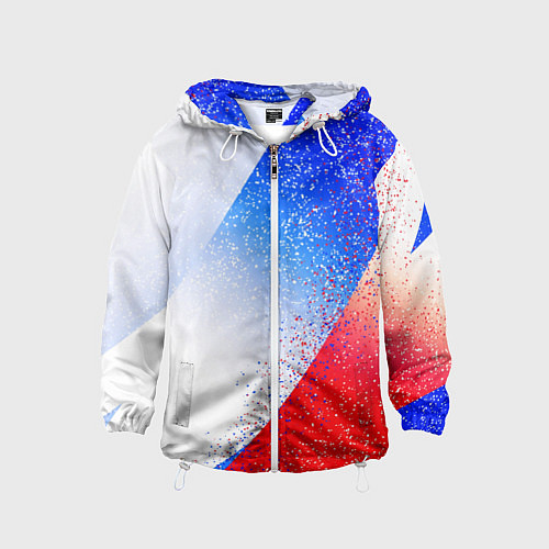 Детская ветровка Цвета флага России абстрактный / 3D-Белый – фото 1