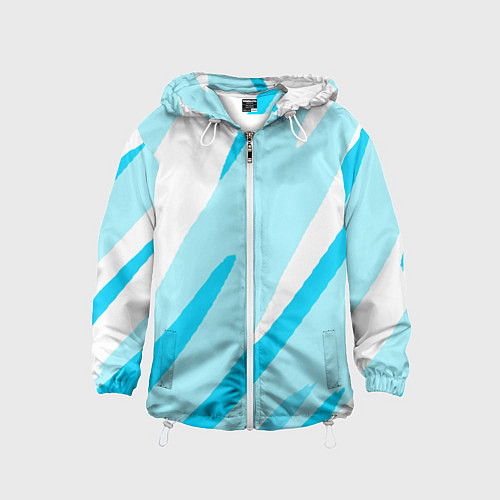 Детская ветровка Белый с голубым абстракция / 3D-Белый – фото 1
