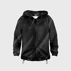 Ветровка с капюшоном детская Чёрно-серый абстрактный полосы, цвет: 3D-черный