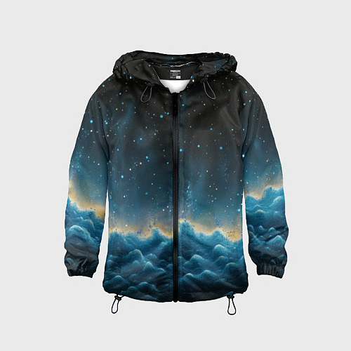 Детская ветровка Облака и черное небо текстура / 3D-Черный – фото 1